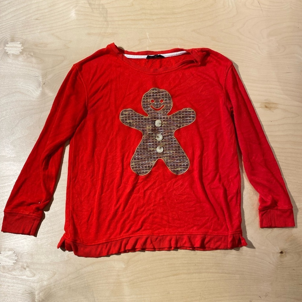 Jane & Delancey Red Gingerbread Long Sleeve Shirt Medium NI - Picture 2 of 7